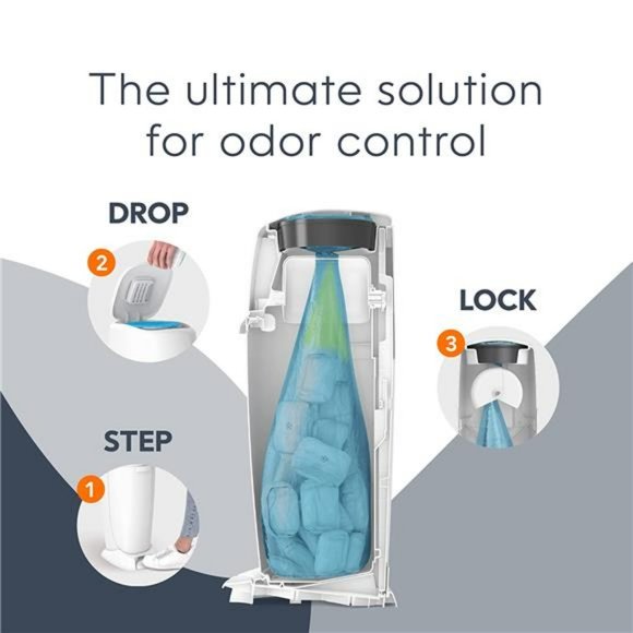 Diaper Genie Complete Diaper Pail (White) with Antimicrobial Odor Control - Picture 6 of 6